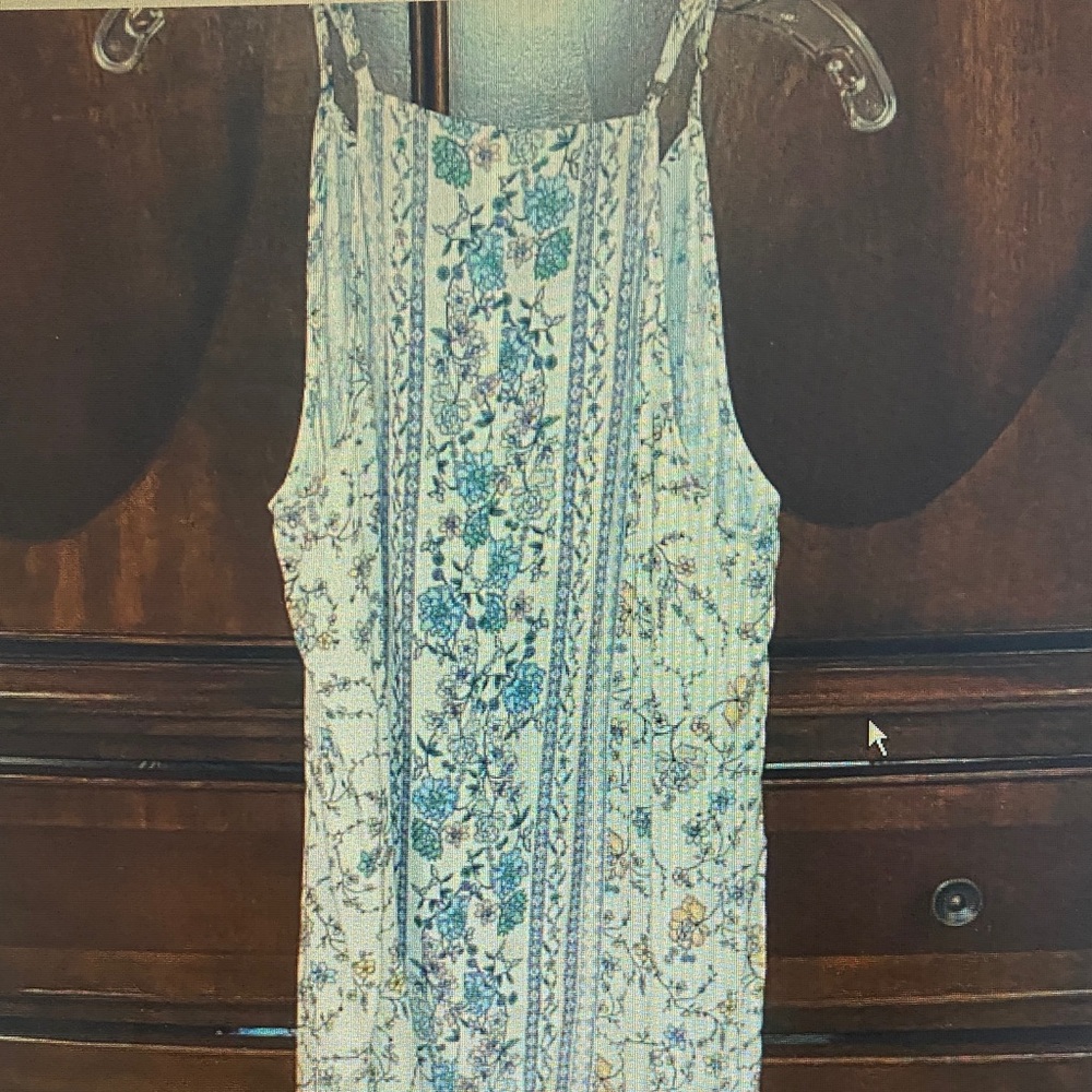 Floral Print Sleeveless Women’s Top - Blue
